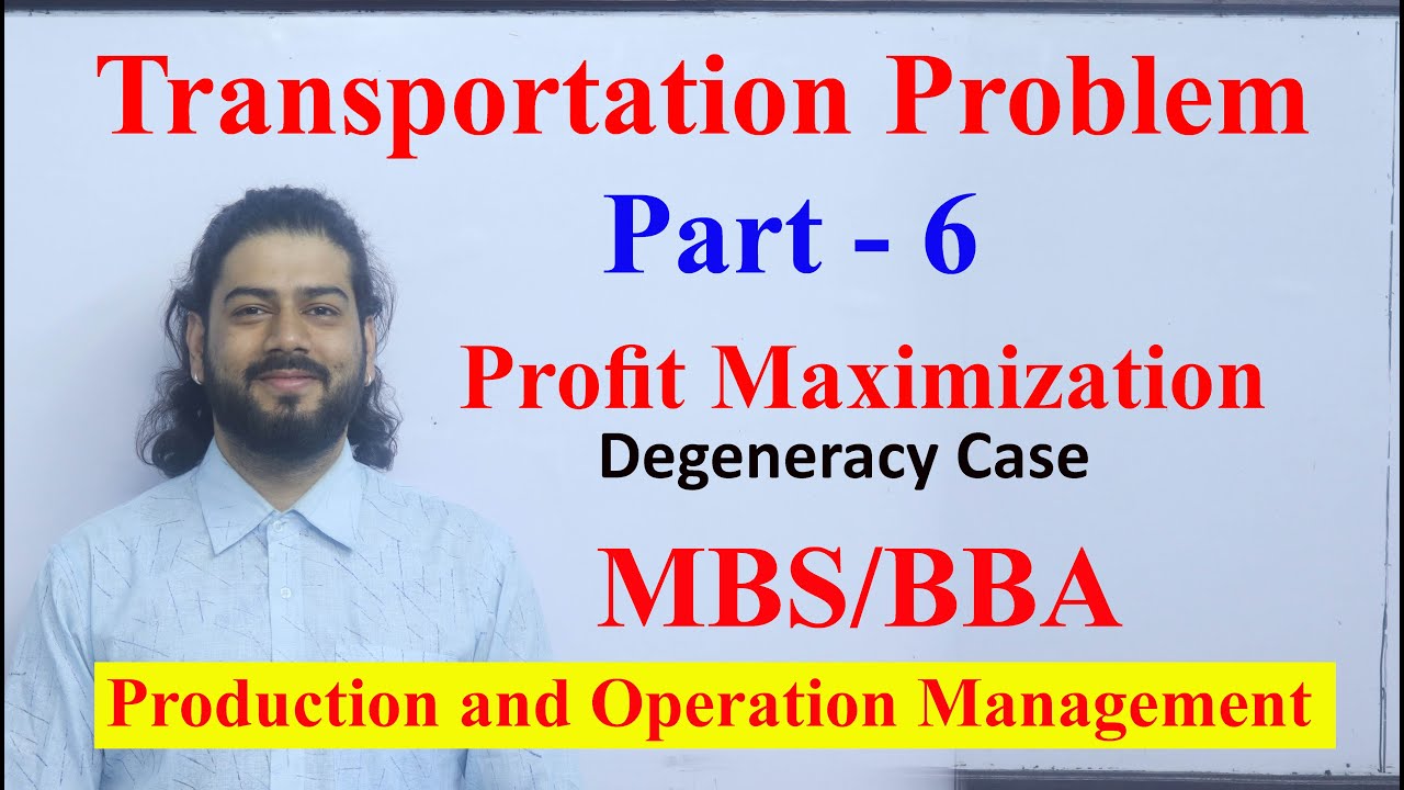 Transportation Problem Part 6 in Nepali Profit Maximization Balanced Type  MBS BBA TU PU Solution