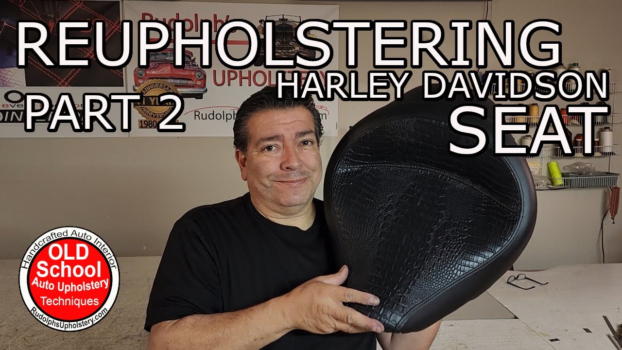 PART 2 Reupholstering a Harley Cycle Seat Like a PRO