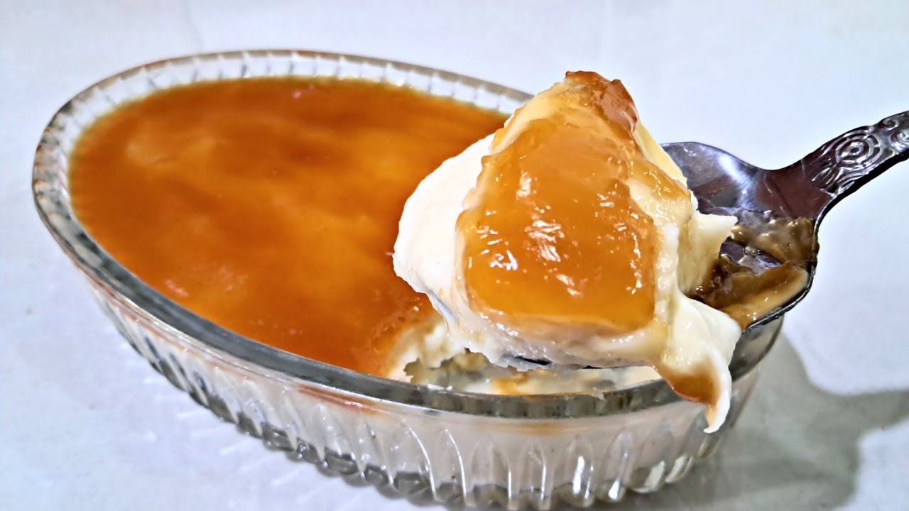 آموزش دسر کرم کارامل بدون فر و تخم مرغ..!!😋Tutorial of cream caramel dessert without oven and eggs.!