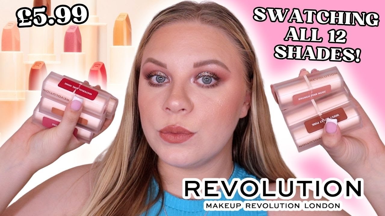 Свотчи всех 12 оттенков помад REVOLUTION LIP ALLURE на светлой коже 💋 | makewithalixkate