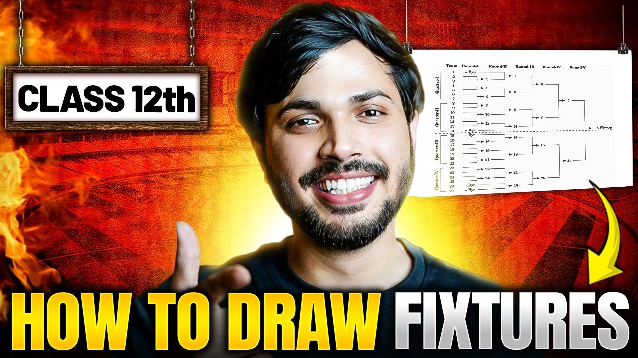 How to Draw Fixtures (Knockout & League) Management of Sporting Events for Class 12 CBSE 2025-26 🔥