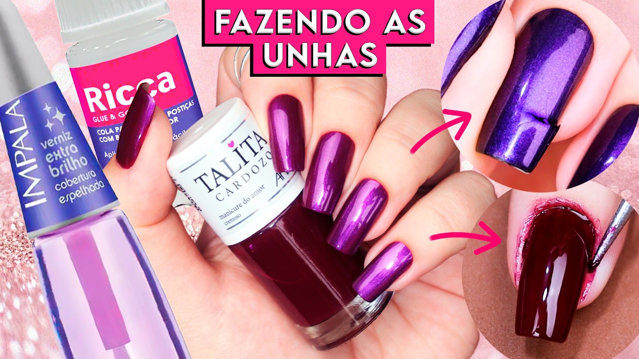LIXEI as unhas, fiz um REMENDO na UNHA QUEBRADA e usei o novo esmalte da TALITA CARDOZO com a ANITA