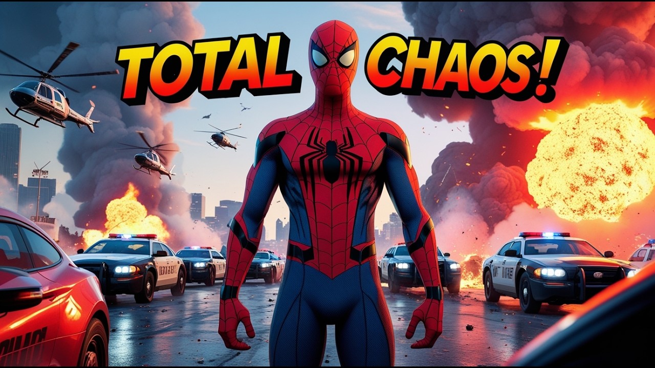 Spider-Man Stole a Police Car… Then a Plane in GTA 5! 😱✈️