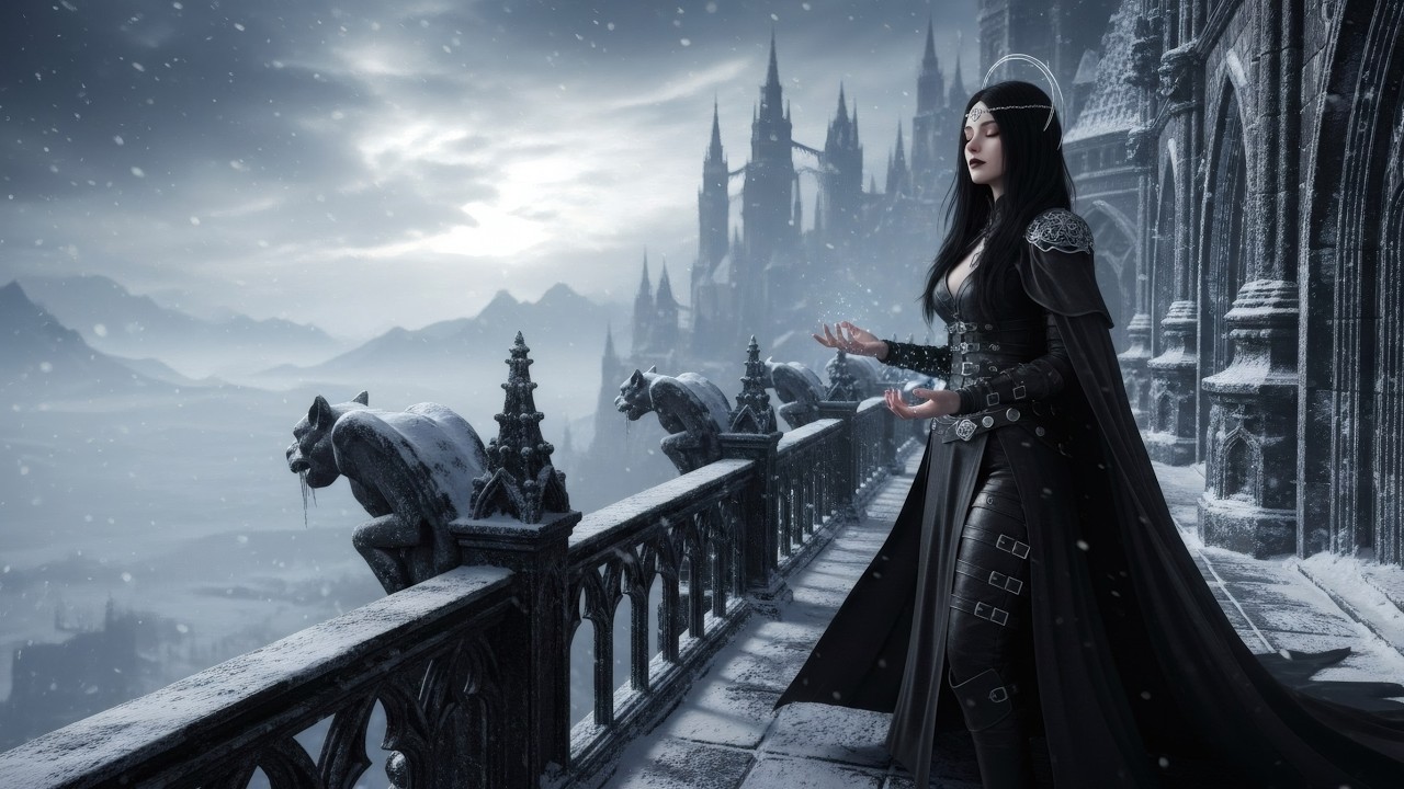 Meditation in Gothic Skies - Fantasy Medieval Dark Academia Ambience For  Sleep & Deep Focus