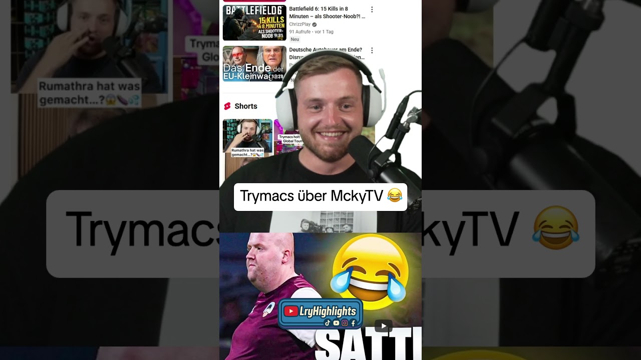 Trymacs lacht &uuml;ber Bild von MckyTV 😂 #shorts