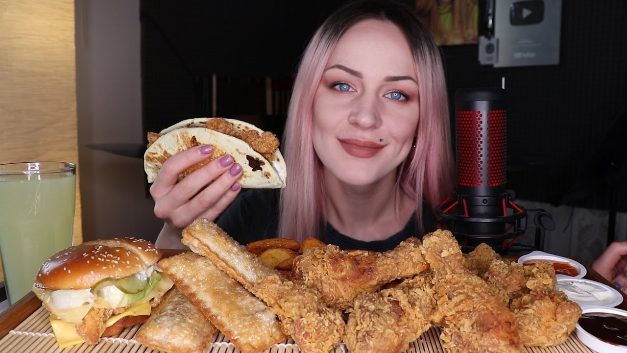 MUKBANG | КФС ножки, пирожки, пита, бургер, крылышки | KFC не ASMR