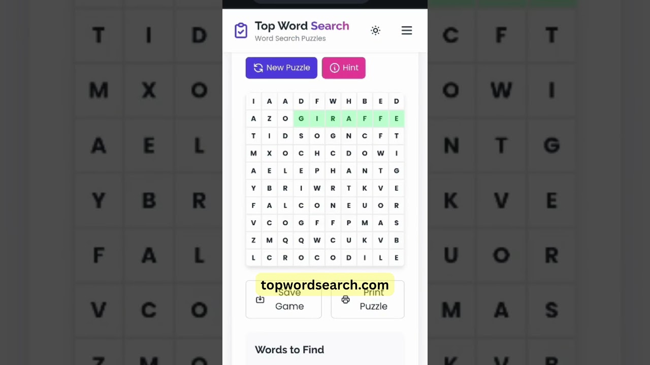 Top word search puzzle game online | topwordsearch.com