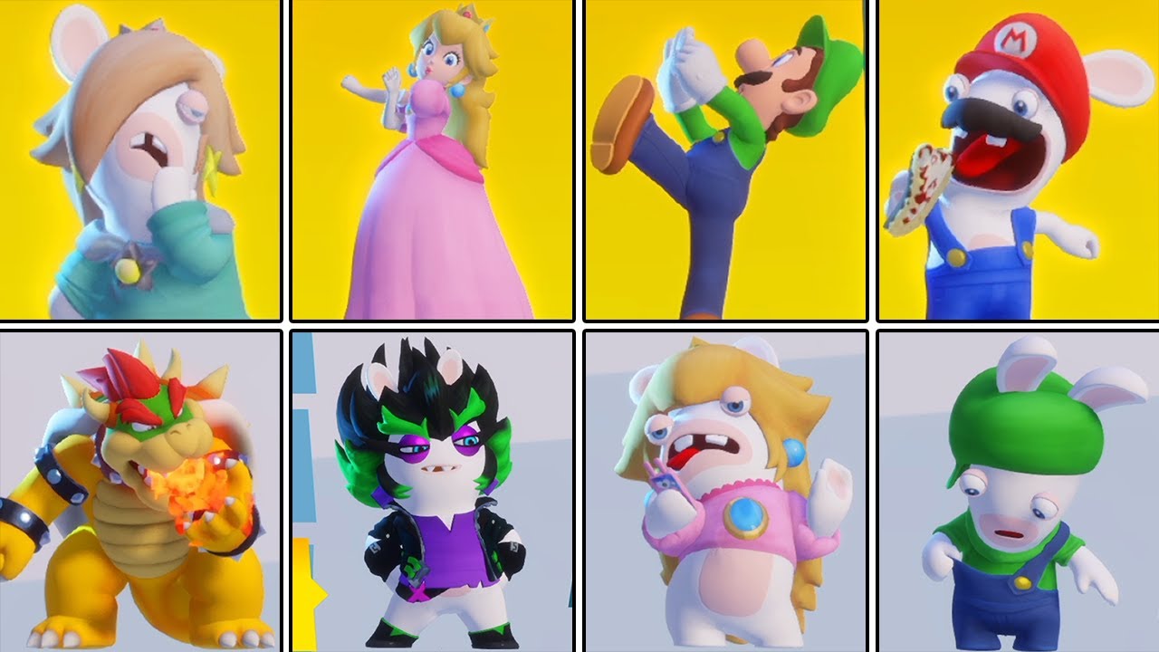 【ネタバレ注意】マリオ＋ラビッツ ギャラクシーバトル (北米版) 【Switch】 全キャラ 待機モーション集 まとめ ニンテンドースイッチ