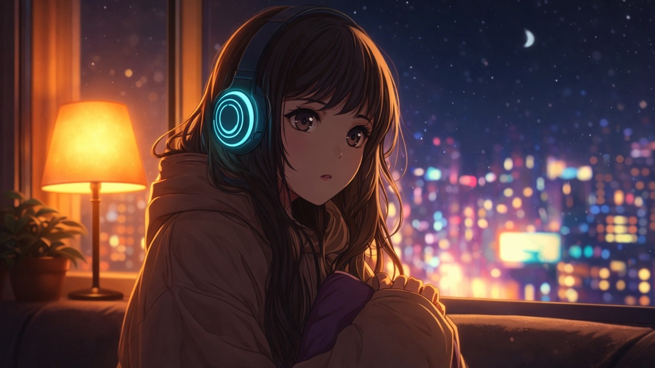 1 Hour Relaxing Lofi for Study & SleepWarm | Light, Quiet Night 🌙