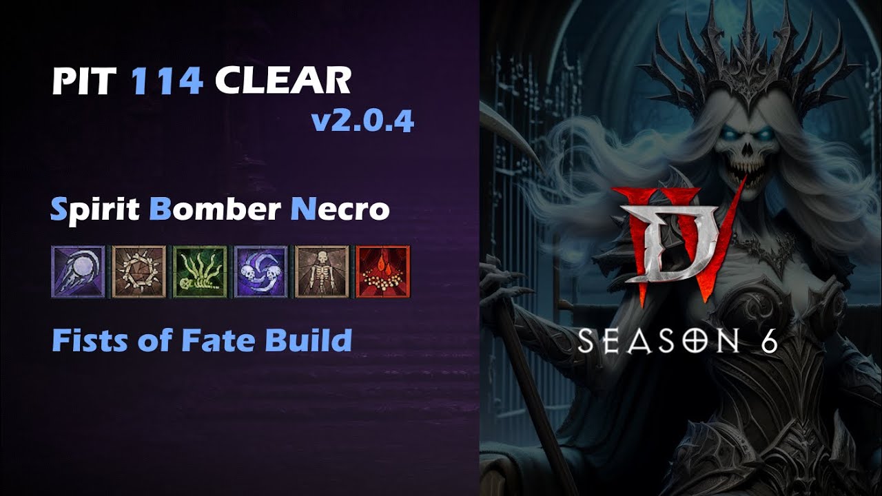 Spirit Bomber Necro Pit 114 Clear 14min42 Run | Diablo 4 Season 6