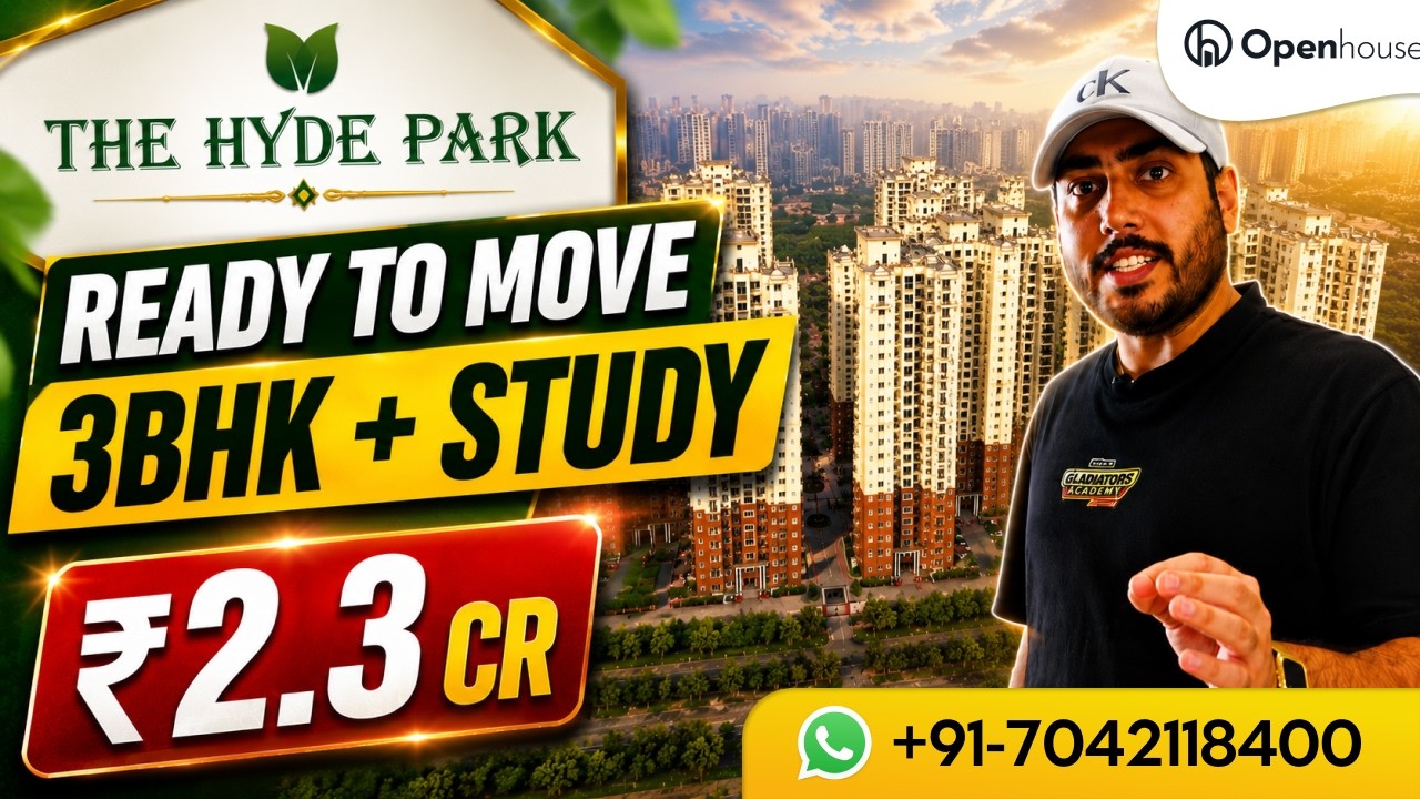 Ready to Move 3BHK + Study in The Hyde Park Noida | ₹2.3 Cr Luxury Apartment Tour 🔥