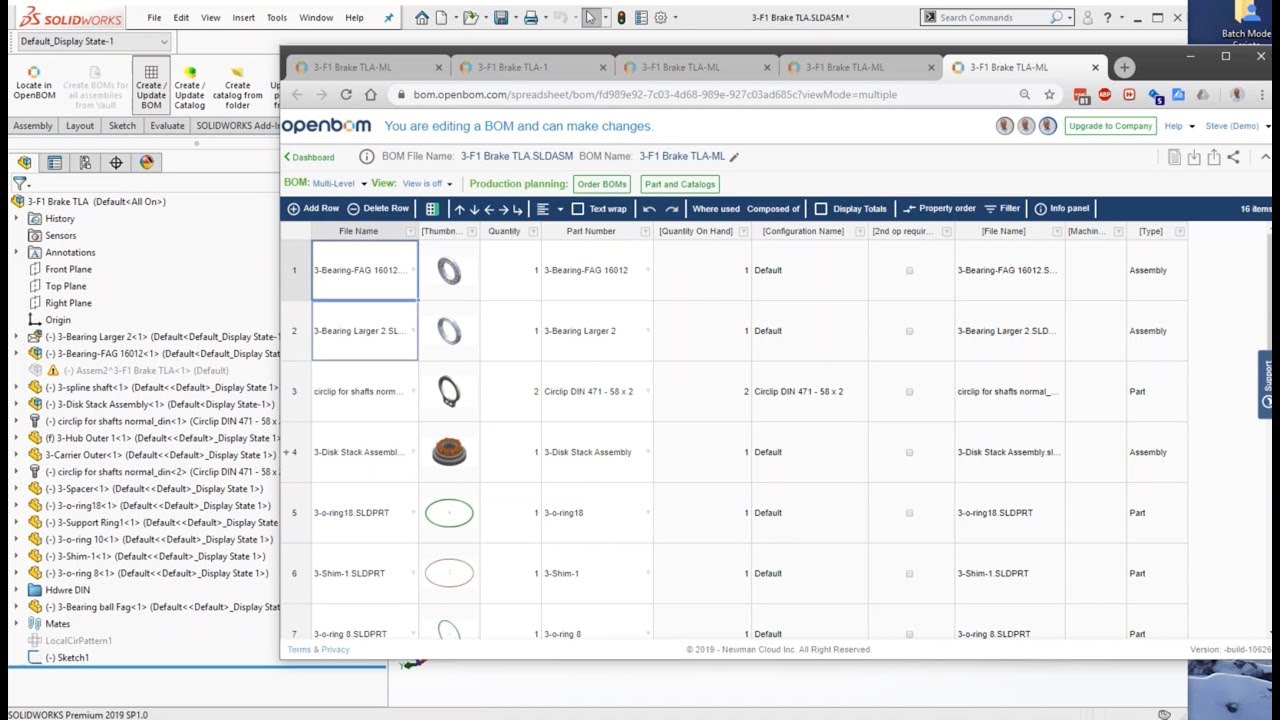 OpenBOM for SOLIDWORKS - what's new November 22nd, 2019 release
