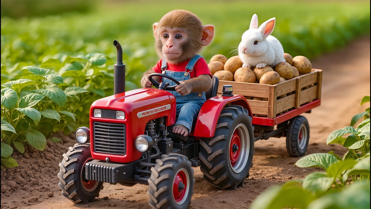 🐒🚜💜 Monkey NaNa’s Magical Potato Harvest Turns Into a Bunny Rescue Mission! 🐇😱 – NANA MONKEY LIFE