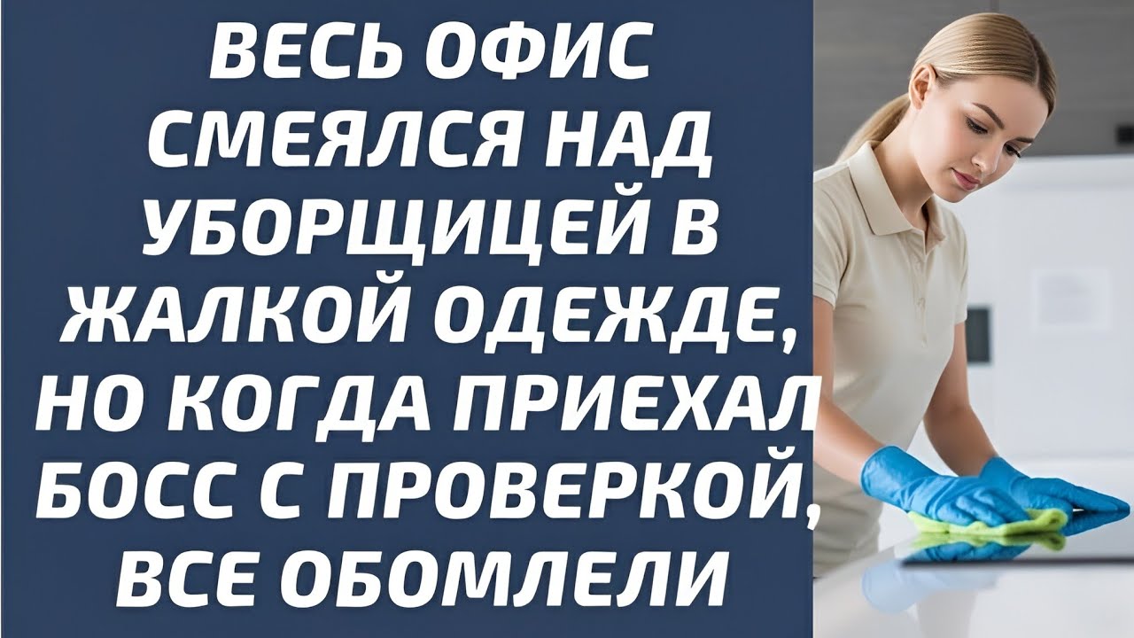 Весь офис смеялся над уборщицей в жалкой одежде, но когда приехал босс с проверкой, все обомлели