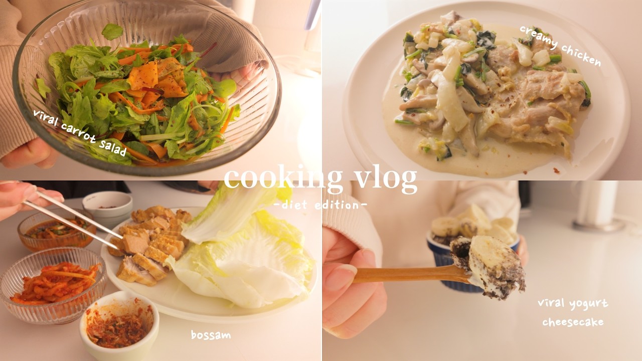 korean home cooking, trying viral recipes, what i eat on a diet | cozy cooking vlog