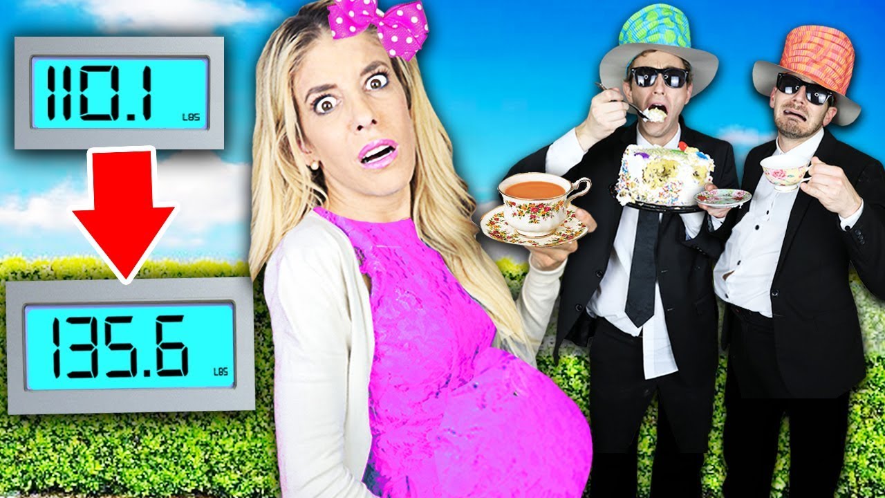GUESS WHO Can Gain the MOST Weight in 24 HOURS at TEA PARTY! (Worst GM Challenge) | Rebecca Zamolo