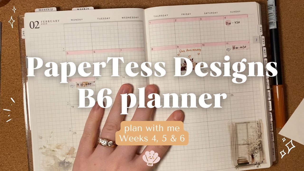 3 weeks PWM | PaperTess B6 planner setup & announcements | Weeks 4 5 6 of 2024  | Valentina Writes