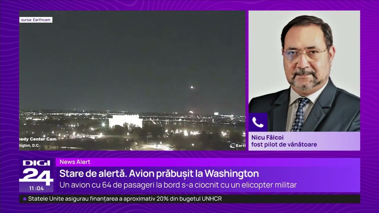 Un avion de pasageri s-a ciocnit cu un elicopter al armatei SUA în apropiere de Aeroportul Reagan