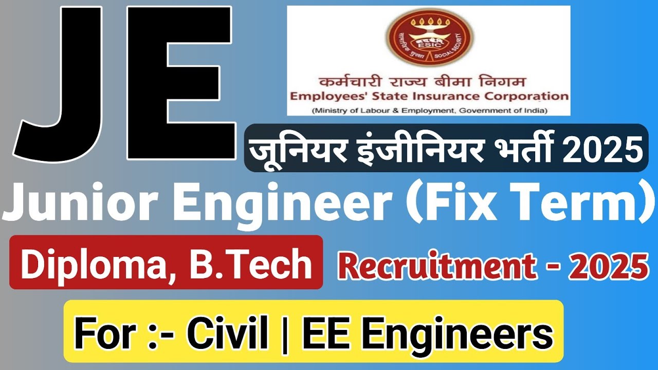 ECIS Junior Engineer Vacancy 2025 @Diploma Holders
