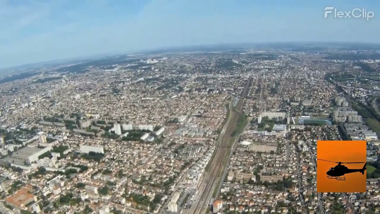 Banlieue de Paris Sud-Est vers l'Ouest, vu du ciel.