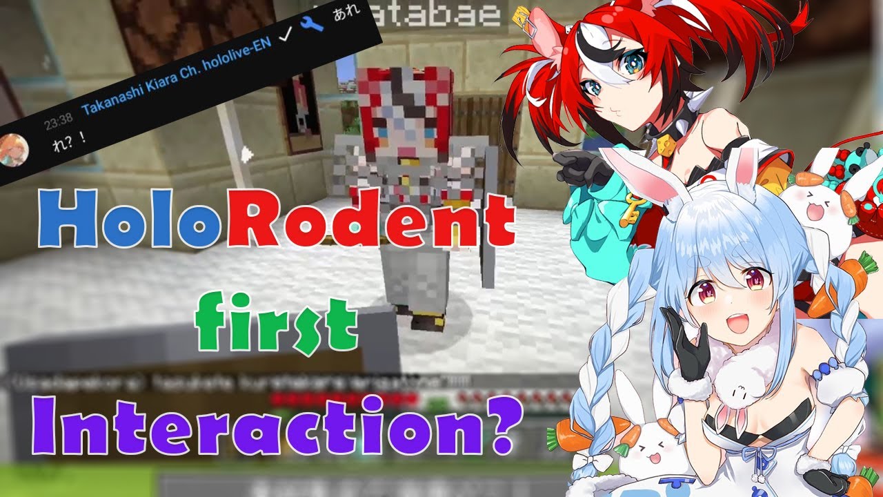 Pekora Meet and Interact with Hakos in EN Server, HoloRodents First Live Interaction