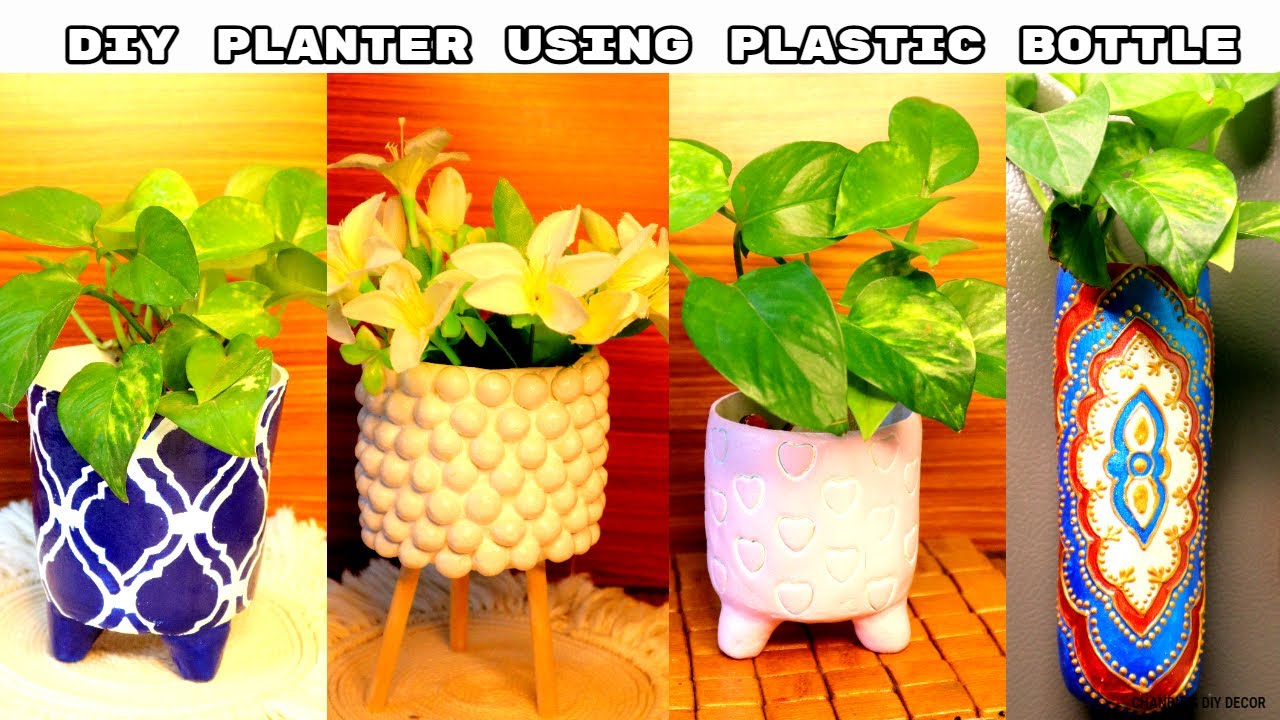 4 Easy DIY Planter Using Waste Plastic Containers || Wall Putty Planter Ideas ||