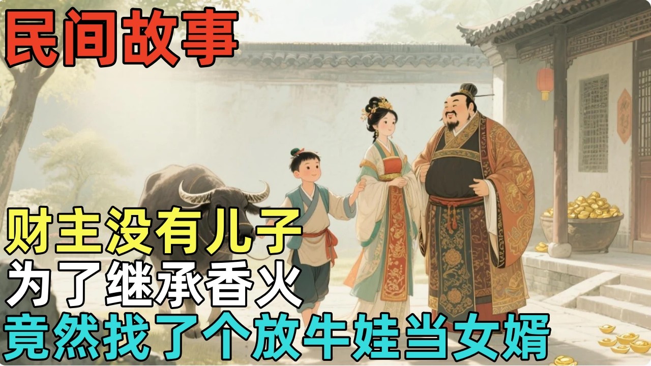 民间故事：财主没有儿子，为了继承香火，竟然找了个放牛娃当女婿 #民间故事，#民间故事合集，#故事传说，#明朝奇案，#古代奇案，#民間故事，#民間故事合集，#故事傳說，#明朝奇案，#古代奇案，#奇闻异事