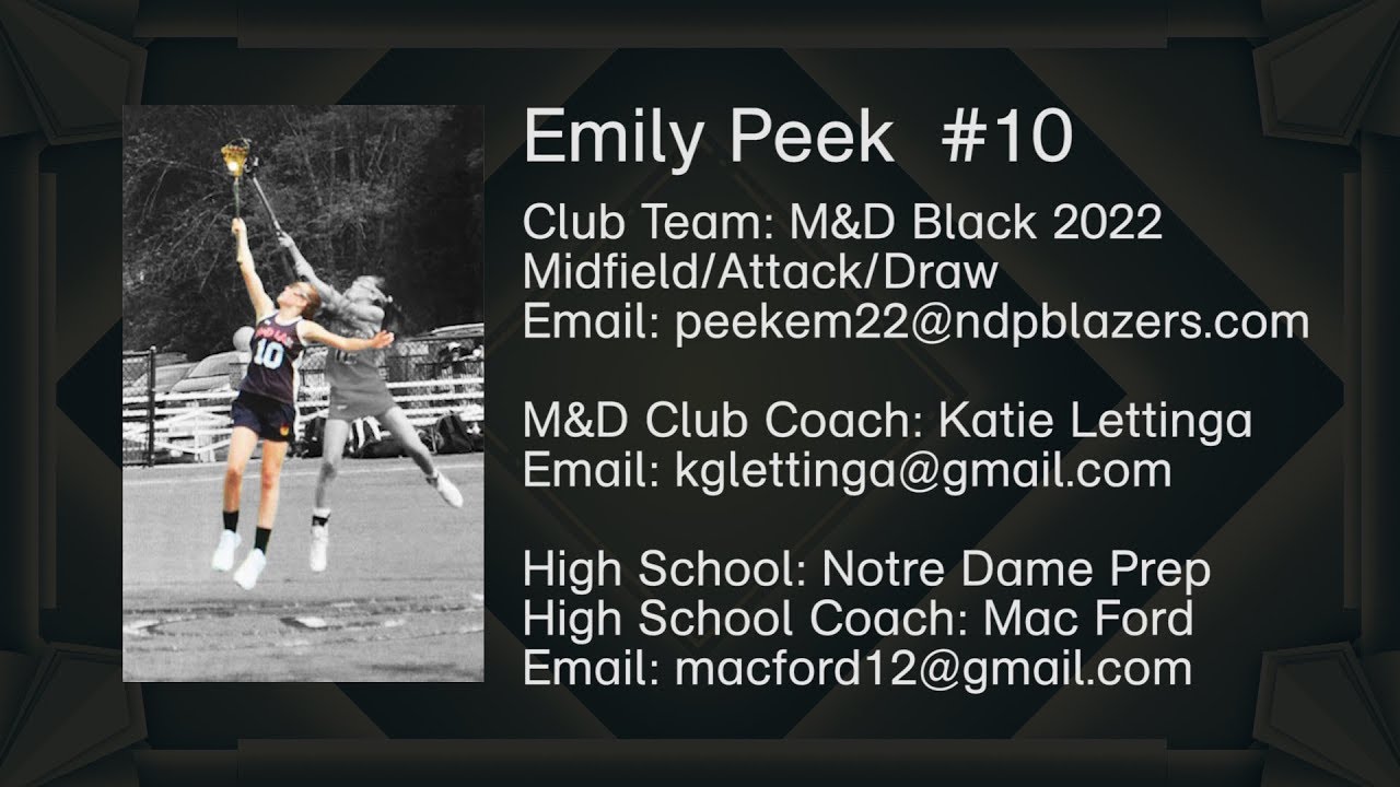 2019 Emily Peek Lacrosse Recruiting Tape