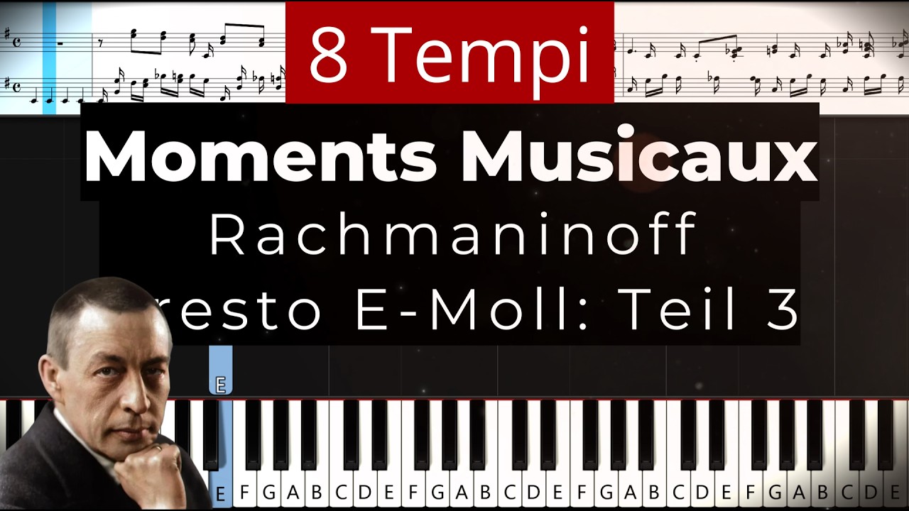 Moments Musicaux Presto E-Minor | TEIL 3: Piano Tutorial SLOW 🎹 Klavier lernen 🎵 Felicitas Falke 🎵