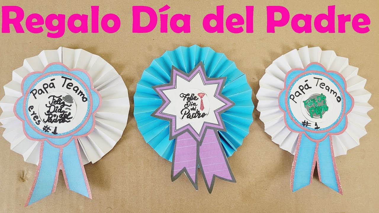 Cómo hacer una medalla de papel para el día del Padre Super Fácil - Manualidades de Lina