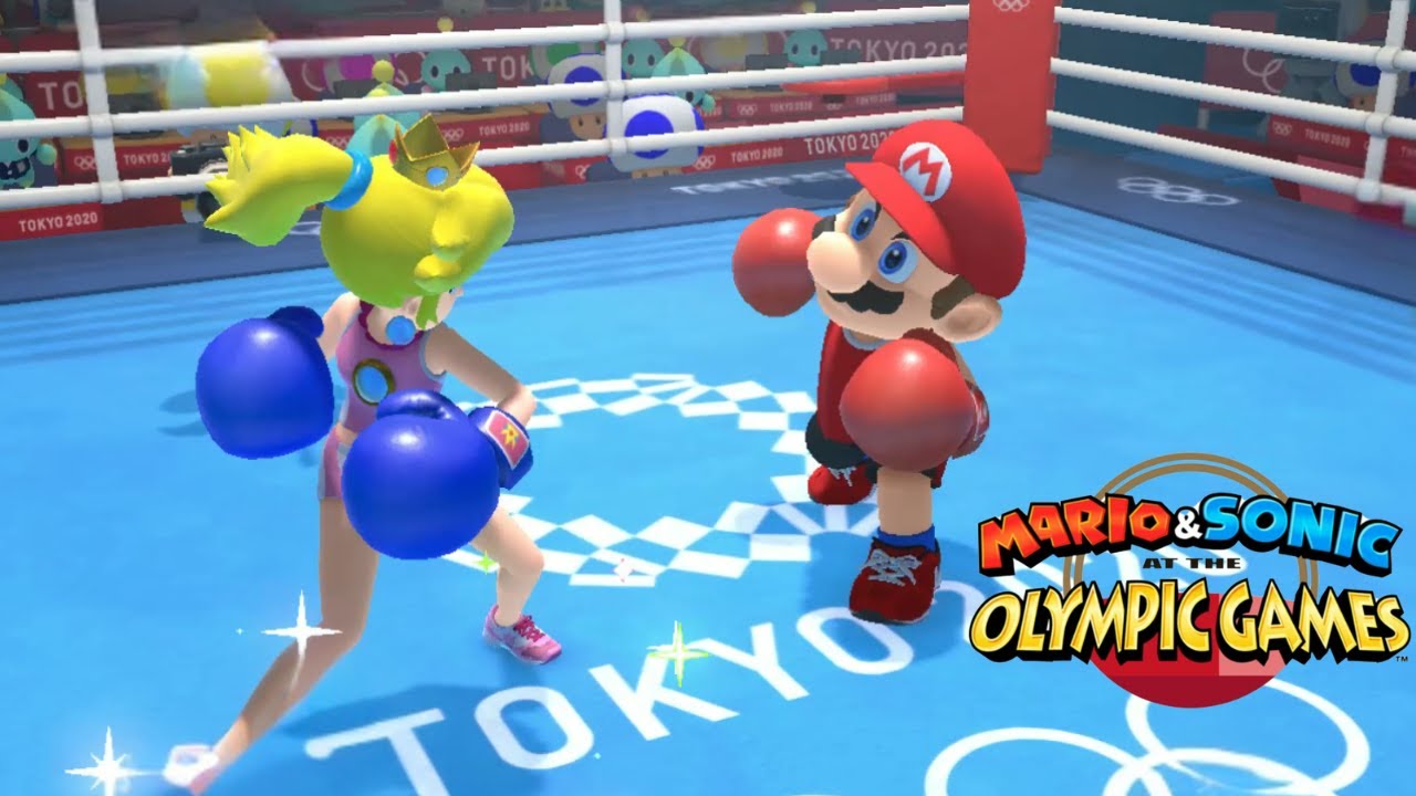 Boxing Very Hard Gameplay : Mario & Sonic At The Olympic Games Tokyo 2020 Peach & Amy ( Switch )