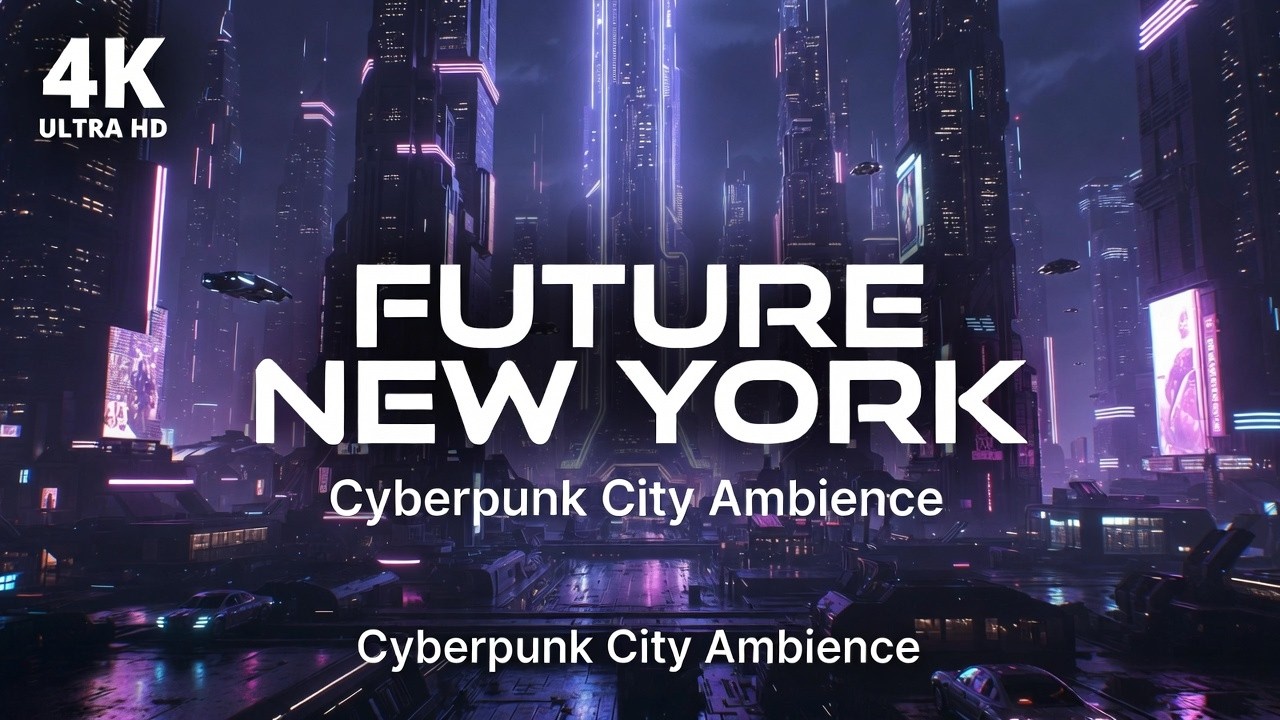 Future New York 2099 🌆 Cyberpunk City Night Drive | Neon Ambient Music for Focus  #4kvisuals #music