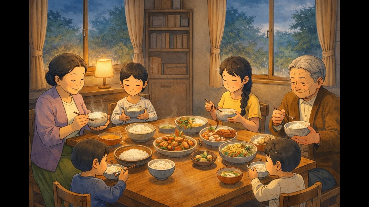 Cozy Rainy Day at Home with Grandparents | Slow Living | Ghibli Style ASMR
