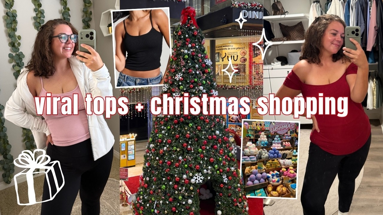trying the viral bra-free tanks, christmas shopping, & more!