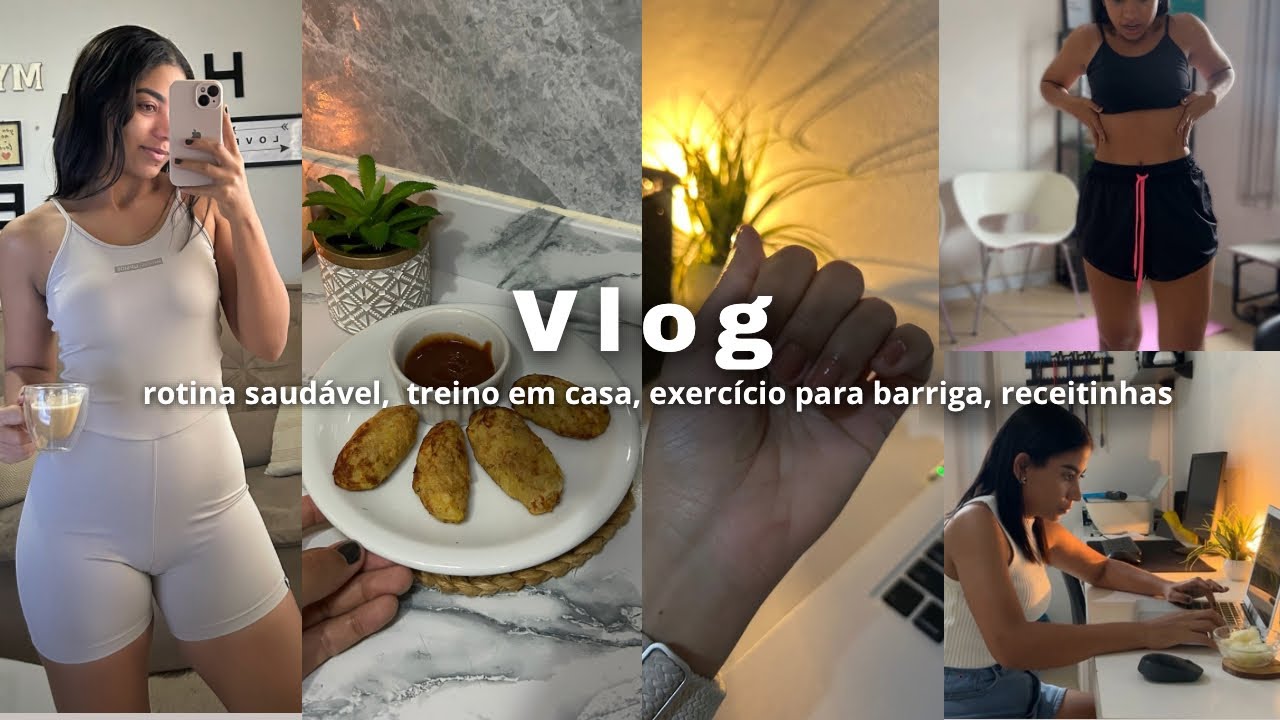 Daily vlog, treino em casa, como fazer bracing, rotina saud&aacute;vel, receita de salgadinho, autocuidado