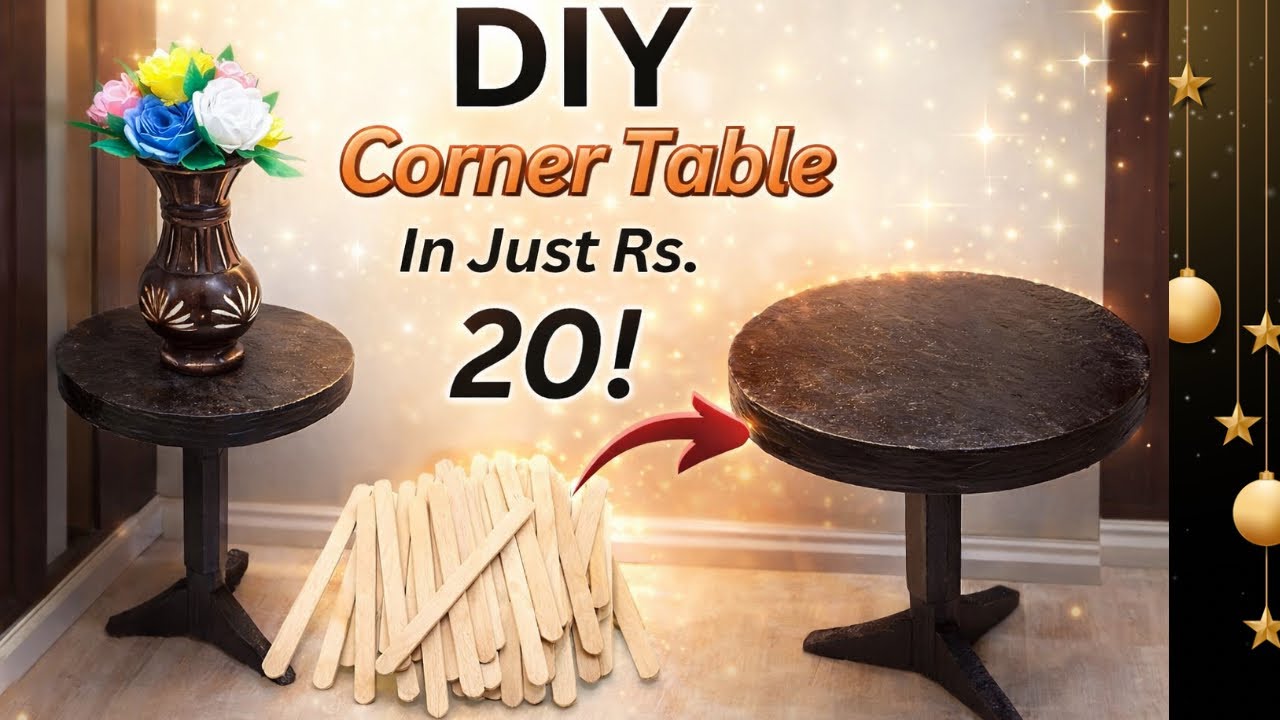 Amazing DIY In Rs  20 || Wooden Look Coffee Table || Home Decor Corner Table ð  ¥°