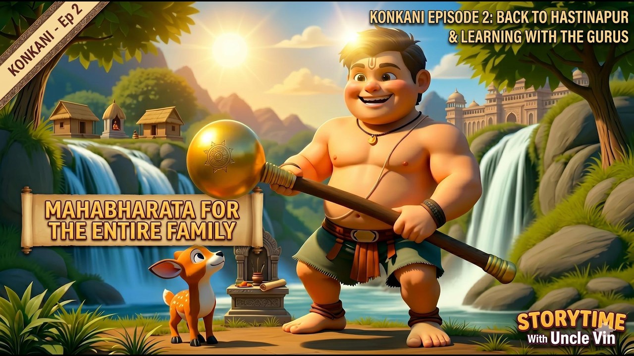 Konkani Mahabharat for Kids Ep 2 Back to Hastinapur&Learning with the Gurus Storytime With Uncle Vin