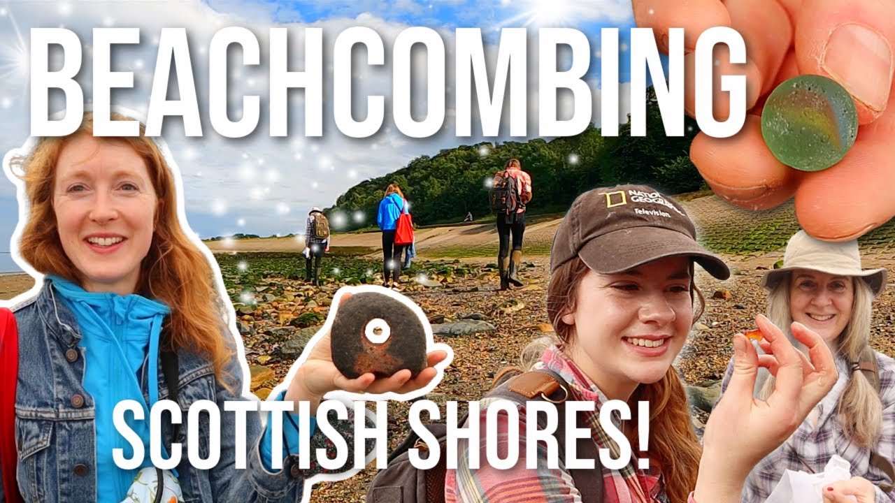 Beachcombing on Scottish Shores! Amazing RARE Coloured Sea Glass Finds!