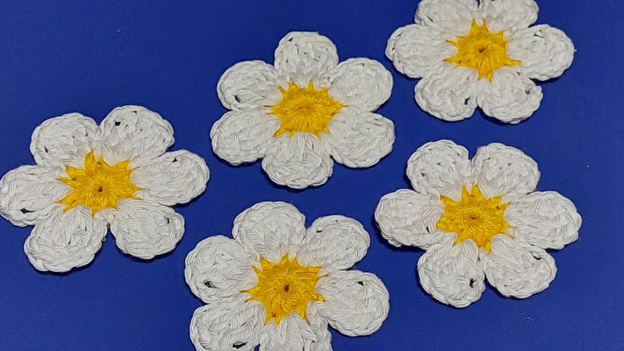margarida de croche fácil de fazer