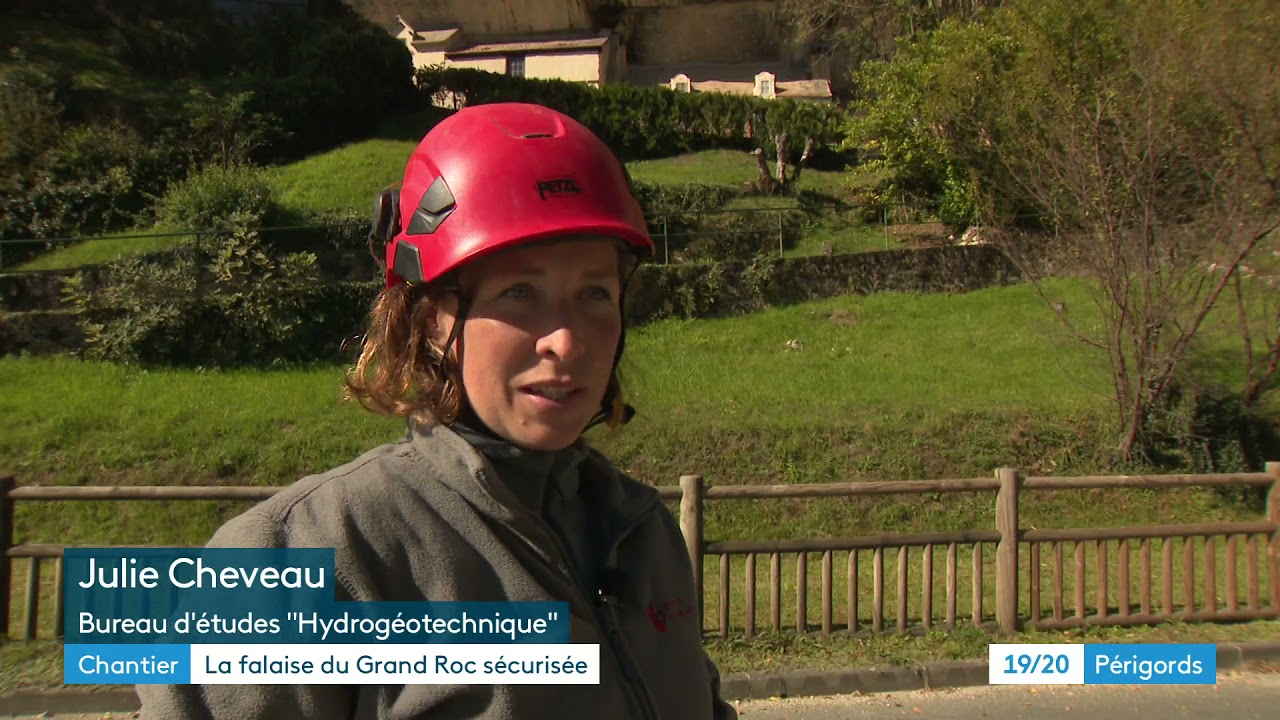 Les Eyzies : travaux de consolidation sur la falaise du Grand Roc