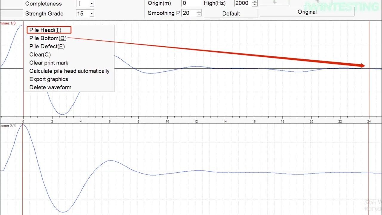IWIN-P800 Pile Integrity Tester - Test Data Processing Guide