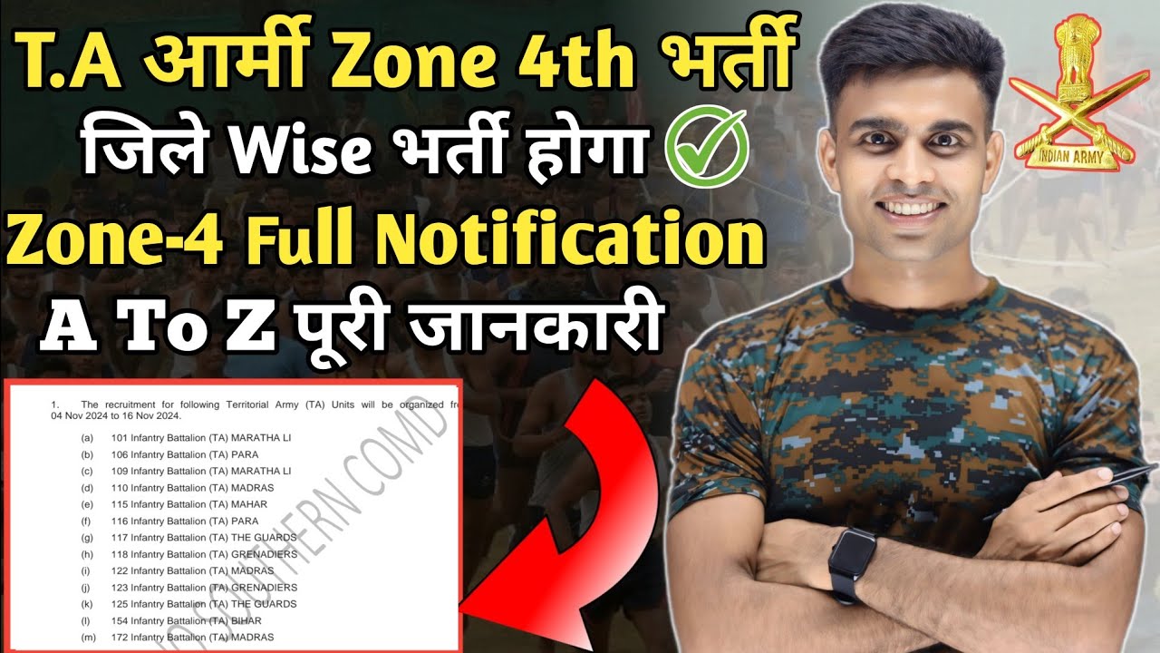 ta army zone 4 bharti 2025 Full Notification| ta army new vacancy 2025 zone 4 | ta army bharti 2025