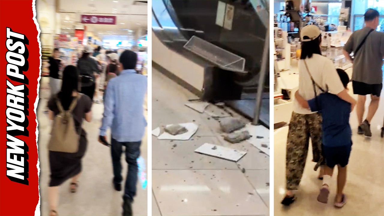 Stunned Shoppers FLEE Crumbling Mall after 7.1-Magnitude Earthquake Rocks Japan