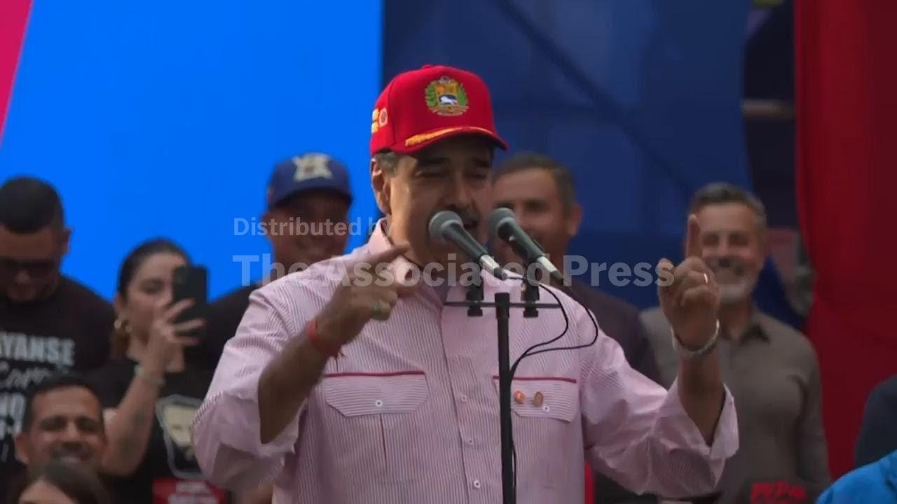 Venezuela's Maduro cheers on crowd at rally in Caracas