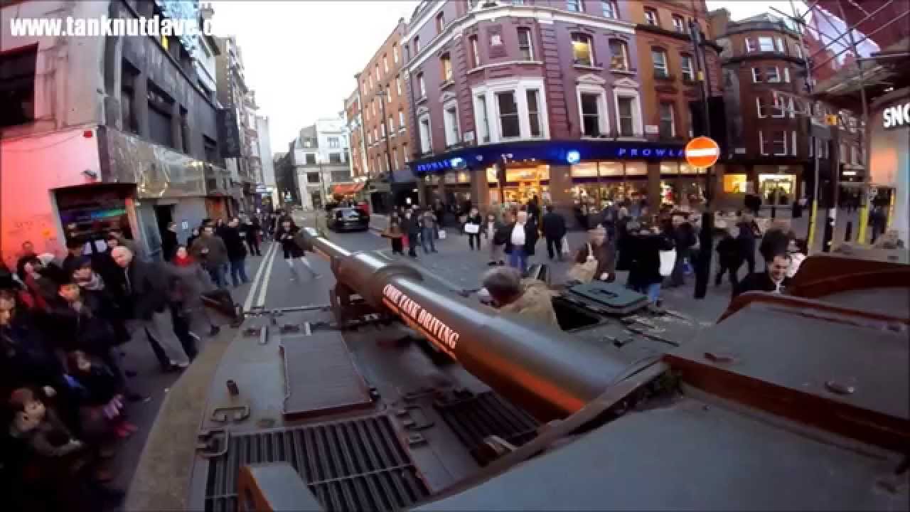 Driving A Tank Through Narrow Streets in Soho London & on to Oxford Street