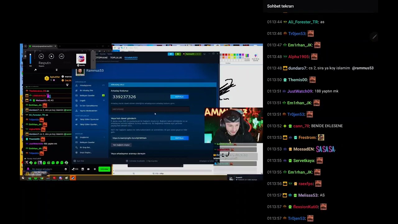 Ünlü yayıncıyı canlı kick yayında steamdan beni ekliyor 
