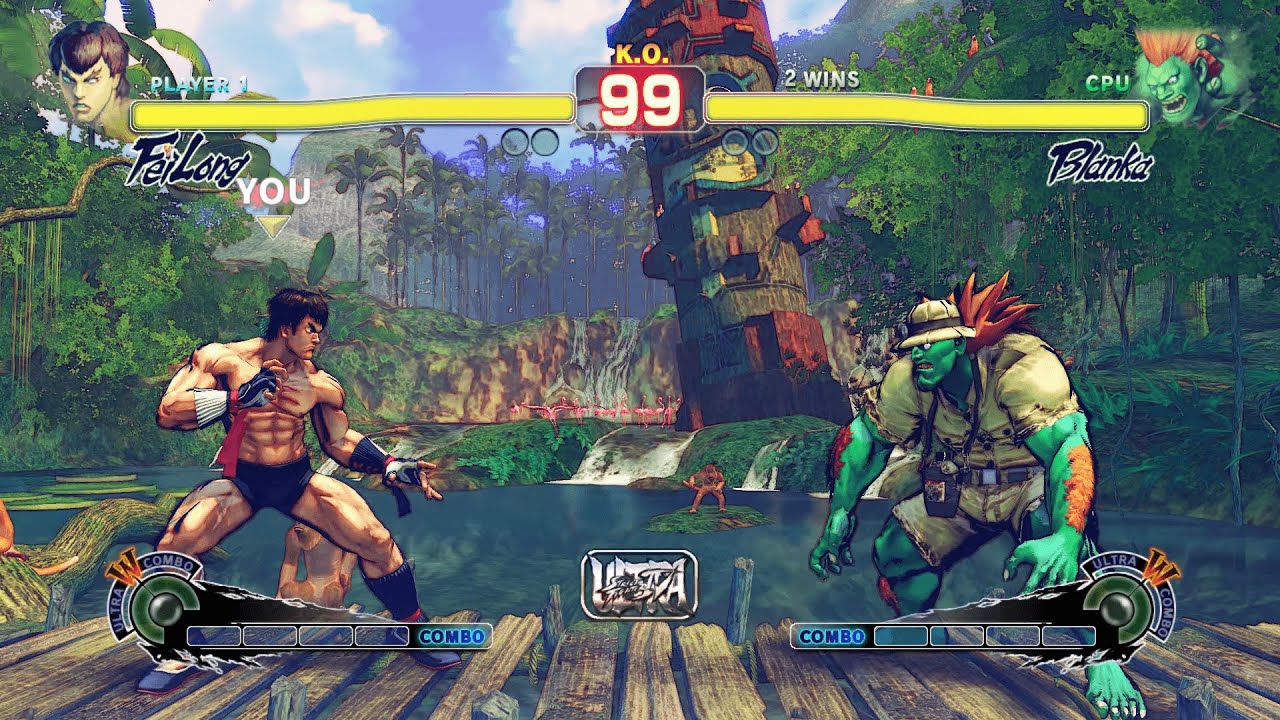 Feilong vs Blanka (Hardest AI) - Ultra Street Fighter IV.