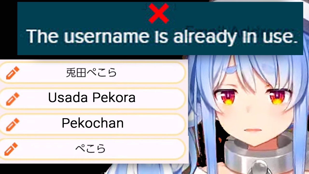 Pekora Can't Make Her Username 