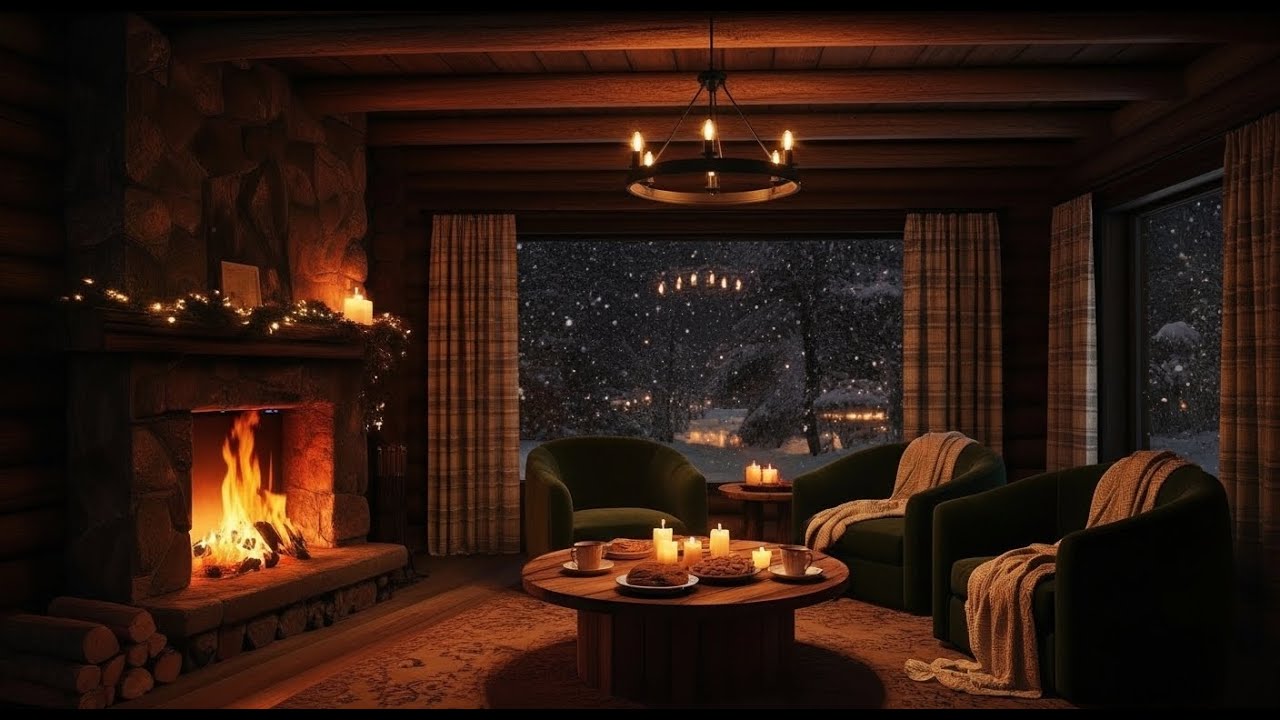 🔥 Cozy Fireplace Piano ❄️ Deep Focus, Stress Relief & Winter Healing Ambience