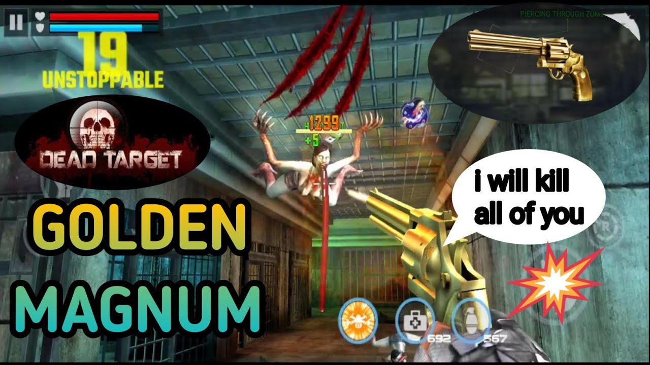 Dead Target: Zombie🧟 || Golden Magnum Test 💯 || Golden Magnum Gun Skin Gameplay 🥶|| Satan Gaming 😎